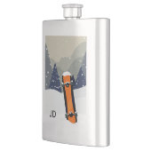 Winter Snowboard aangepaste monogram-kolf Heupfles (Links)