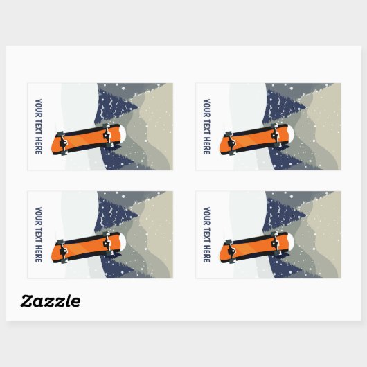 Winter Snowboard aangepaste tekst stickers (Vel)