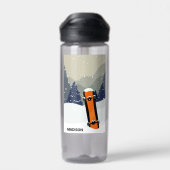 Winter Snowboard, douanenaam Waterfles (Achterkant)