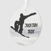 Winter Snowboarding Aangepaste naam en datum Ornament (voorkant)