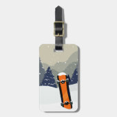 Winter Snowboarding custom bagagelabel (Voorkant verticaal)
