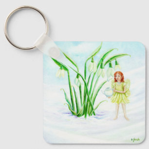 Winter Snowdrop Fairy Magic Sleutelhanger