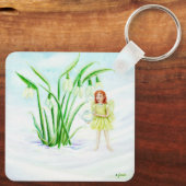 Winter Snowdrop Fairy Magic Sleutelhanger (Achterkant)