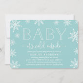 Winter Snowfall Baby shower Uitnodiging | Aqua (Voorkant)