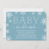 Winter Snowfall Baby shower Uitnodiging | Blauw (Voorkant)
