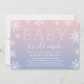 Winter Snowfall Baby shower Uitnodiging | Blush (Voorkant)