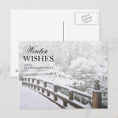 Winter Snowfall bij de Japanse tuin Briefkaart (Voorkant / Achterkant)