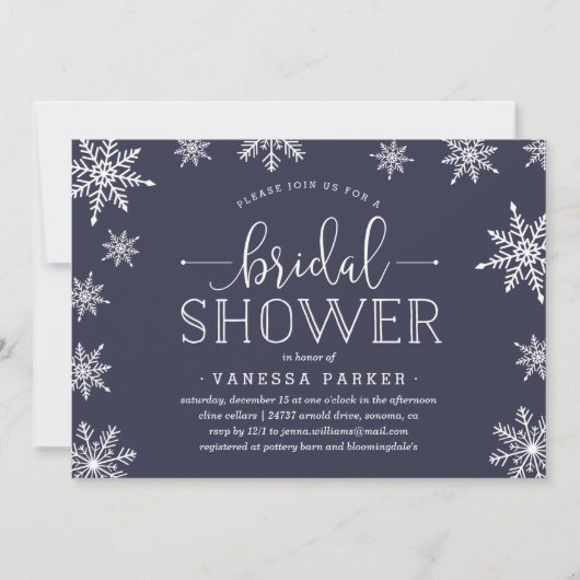 Winter Snowfall Bridal Shower Kaart (Voorkant)