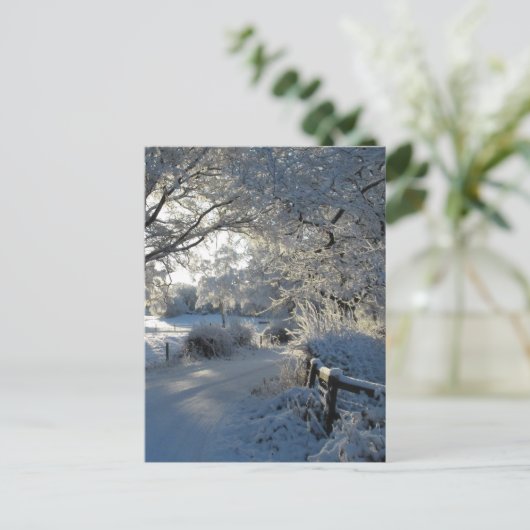 Winter Snowfall Briefkaart (Staand voorkant)