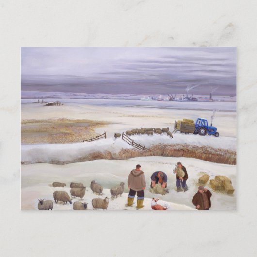 Winter Snowfall Briefkaart (Voorkant)