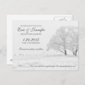 Winter Snowfall Classic Wedding Save the Date Aankondigingskaart (Voorkant / Achterkant)