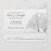 Winter Snowfall Classic Wedding Save the Date Aankondigingskaart (Voorkant)