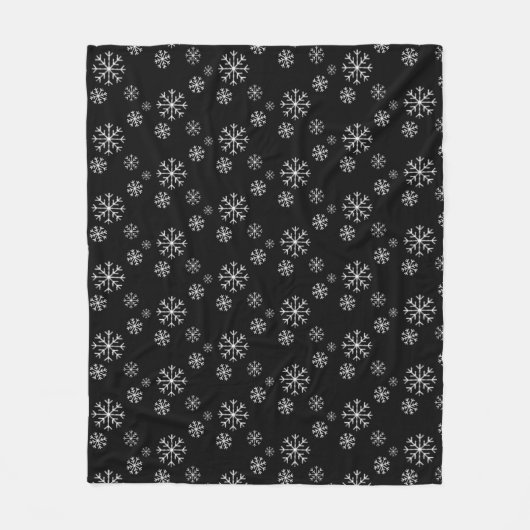 Winter Snowfall op Black Fleece Blanket (Voorkant)