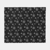 Winter Snowfall op Black Fleece Blanket (Voorkant (Horizontaal))