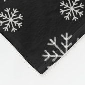 Winter Snowfall op Black Fleece Blanket (Hoek)