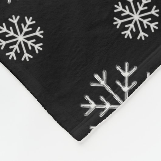 Winter Snowfall op Black Fleece Blanket Deken (Hoek)