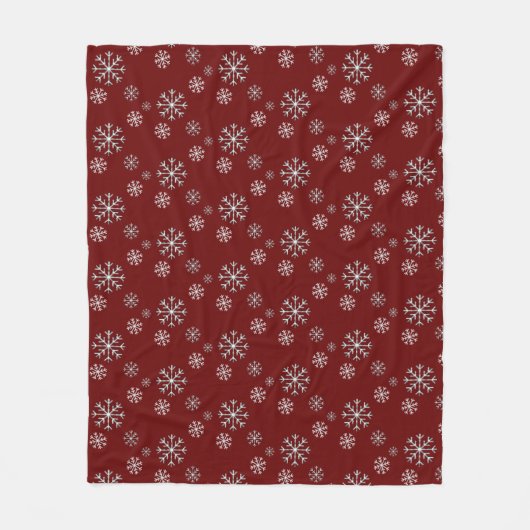Winter Snowfall op Red Fleece Blanket (Voorkant)