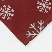 Winter Snowfall op Red Fleece Blanket (Hoek)