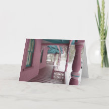 Winter Snowfall op Roze Porch - Martha's wijngaard