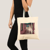 Winter Snowfall op Roze Porch - Martha's wijngaard Tote Bag (Voorkant (product))