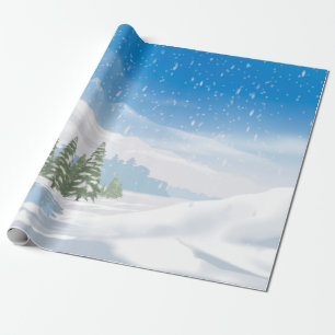 Winter Snowfall Prettige feestdagen Wrappapier Cadeaupapier
