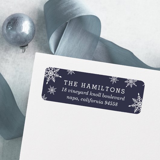 Winter Snowfall Return Address Etiket