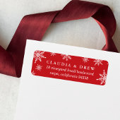 Winter Snowfall Return Address Label | Rood