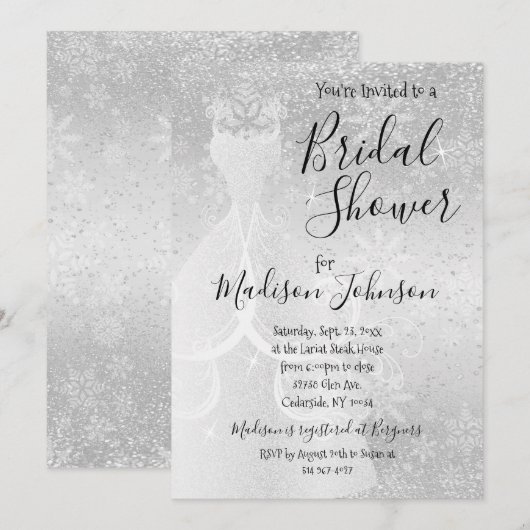 Winter Snowfall Vrijgezellenfeest - White Kaart (Voorkant / Achterkant)