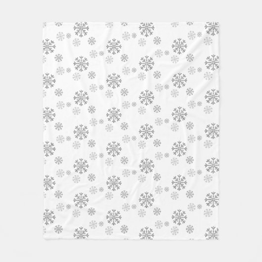 Winter Snowfall White Fleece Deken (Voorkant)