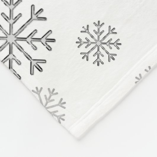 Winter Snowfall White Fleece Deken (Hoek)