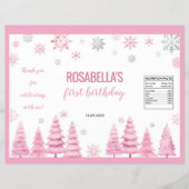 Winter Snowflake 1e verjaardag Chip Bag Wrapper Flyer (Voorkant)