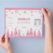 Winter Snowflake 1e verjaardag Chip Bag Wrapper Flyer (Hand)