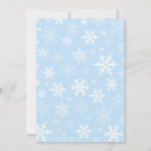 Winter Snowflake Baby shower Blue Boy Kaart (Achterkant)