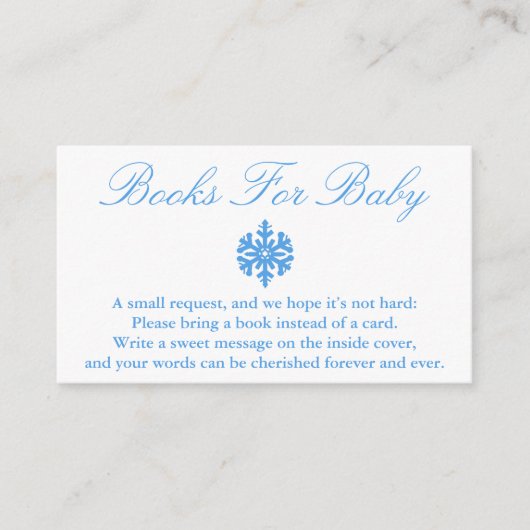 Winter Snowflake Baby shower Books for Baby Kaart (Voorkant)