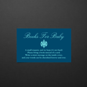 Winter Snowflake Baby shower Books for Baby Kaart