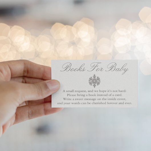 Winter Snowflake Baby shower Books for Baby Kaart