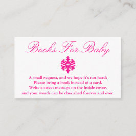 Winter Snowflake Baby shower Books for Baby Kaart
