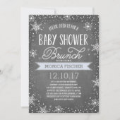 Winter Snowflake Baby shower Brunch Krijtbord Kaart (Voorkant)