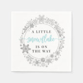 Winter Snowflake Baby shower Cocktail Napkin Servet (Voorkant)