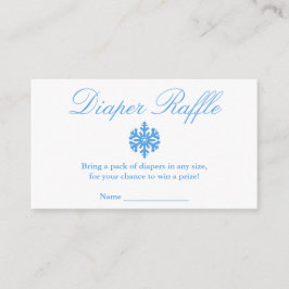 Winter Snowflake Baby shower Diaper Raffle Card Informatiekaartje