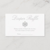 Winter Snowflake Baby shower Diaper Raffle Card Informatiekaartje (Voorkant)