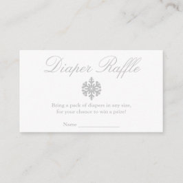 Winter Snowflake Baby shower Diaper Raffle Card Informatiekaartje