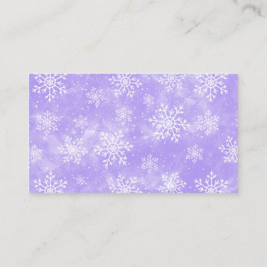 Winter Snowflake Baby shower Diaper Raffle Card Informatiekaartje (Achterkant)