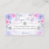 Winter Snowflake Baby shower Diaper Raffle Card Informatiekaartje (Voorkant)