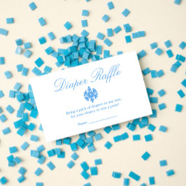 Winter Snowflake Baby shower Diaper Raffle Card Informatiekaartje