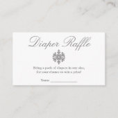Winter Snowflake Baby shower Diaper Raffle Card Informatiekaartje (Voorkant)