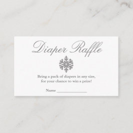 Winter Snowflake Baby shower Diaper Raffle Card Informatiekaartje