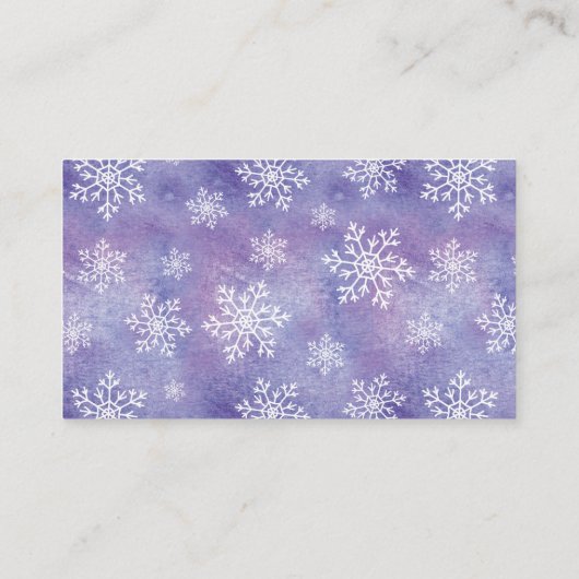 Winter Snowflake Baby shower Diaper Raffle Card Informatiekaartje (Achterkant)
