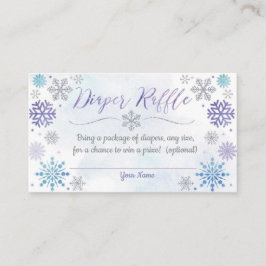 Winter Snowflake Baby shower Diaper Raffle Card Informatiekaartje