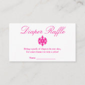 Winter Snowflake Baby shower Diaper Raffle Card Informatiekaartje (Voorkant)